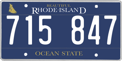 RI license plate 715847