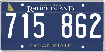 RI license plate 715862