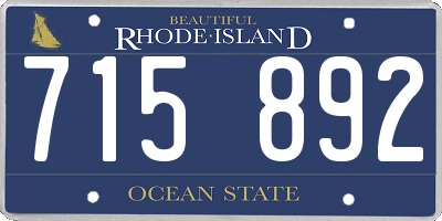 RI license plate 715892