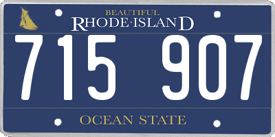 RI license plate 715907