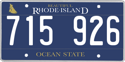 RI license plate 715926