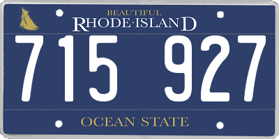 RI license plate 715927