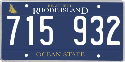 RI license plate 715932