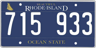 RI license plate 715933