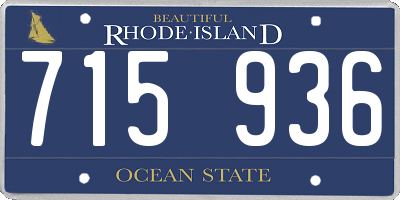 RI license plate 715936