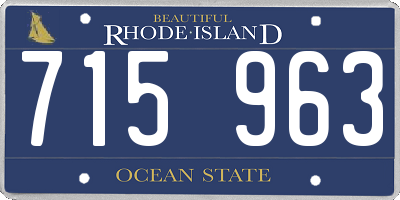 RI license plate 715963