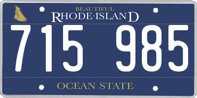 RI license plate 715985
