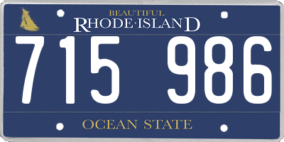 RI license plate 715986