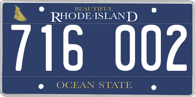 RI license plate 716002