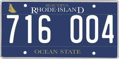 RI license plate 716004