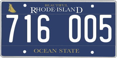 RI license plate 716005