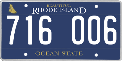 RI license plate 716006