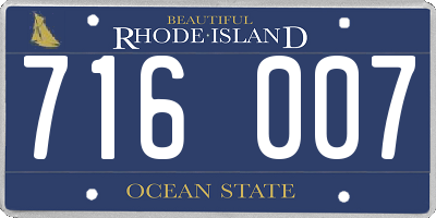 RI license plate 716007