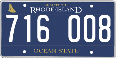 RI license plate 716008