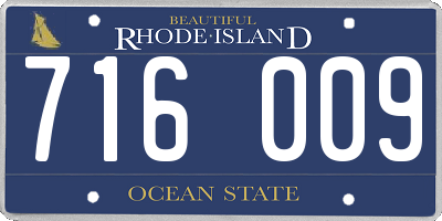 RI license plate 716009