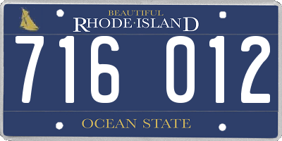 RI license plate 716012