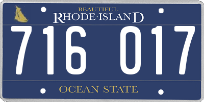 RI license plate 716017