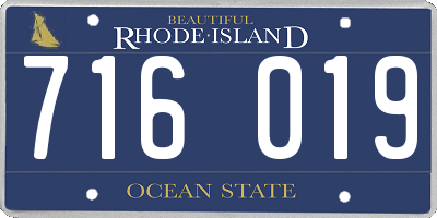 RI license plate 716019