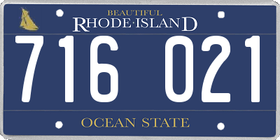 RI license plate 716021