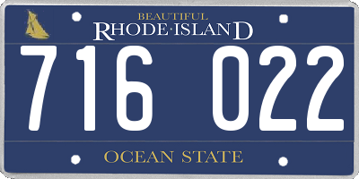 RI license plate 716022