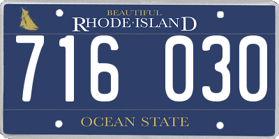 RI license plate 716030