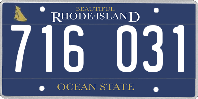 RI license plate 716031