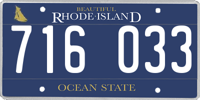 RI license plate 716033