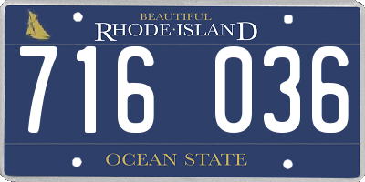 RI license plate 716036