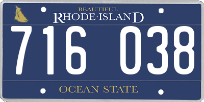 RI license plate 716038