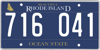 RI license plate 716041