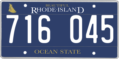 RI license plate 716045