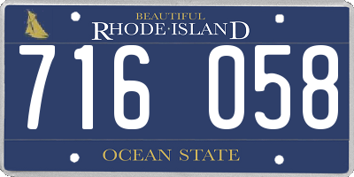 RI license plate 716058