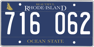 RI license plate 716062