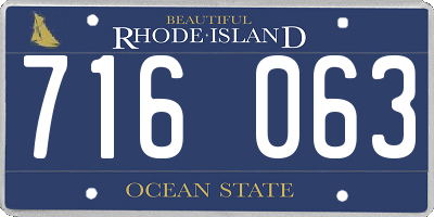 RI license plate 716063