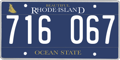 RI license plate 716067