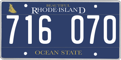 RI license plate 716070