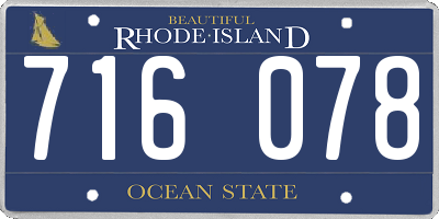 RI license plate 716078