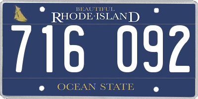 RI license plate 716092