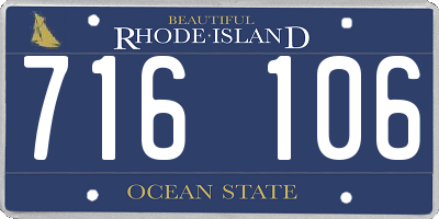 RI license plate 716106