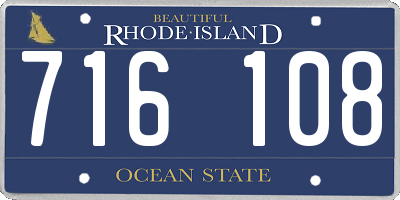 RI license plate 716108