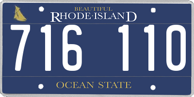 RI license plate 716110