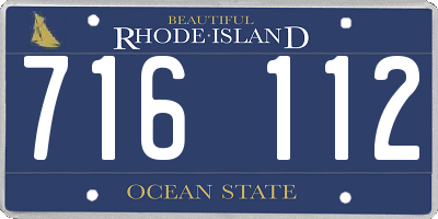 RI license plate 716112