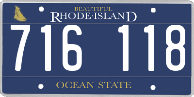 RI license plate 716118