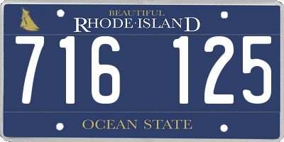 RI license plate 716125