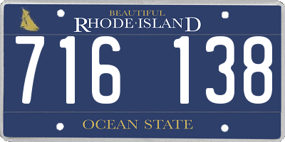 RI license plate 716138
