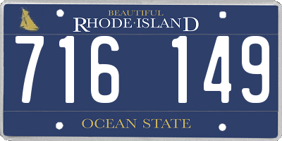RI license plate 716149