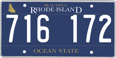 RI license plate 716172