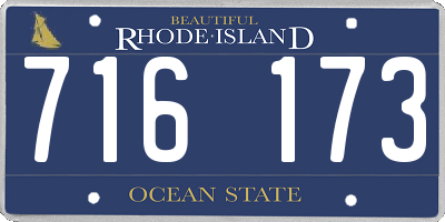 RI license plate 716173