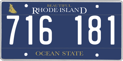 RI license plate 716181