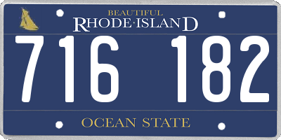 RI license plate 716182
